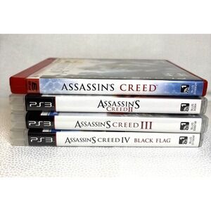 Lot 4 Sony Playstation 3 PS3 Assassins Creed, II, III, and Black Flag